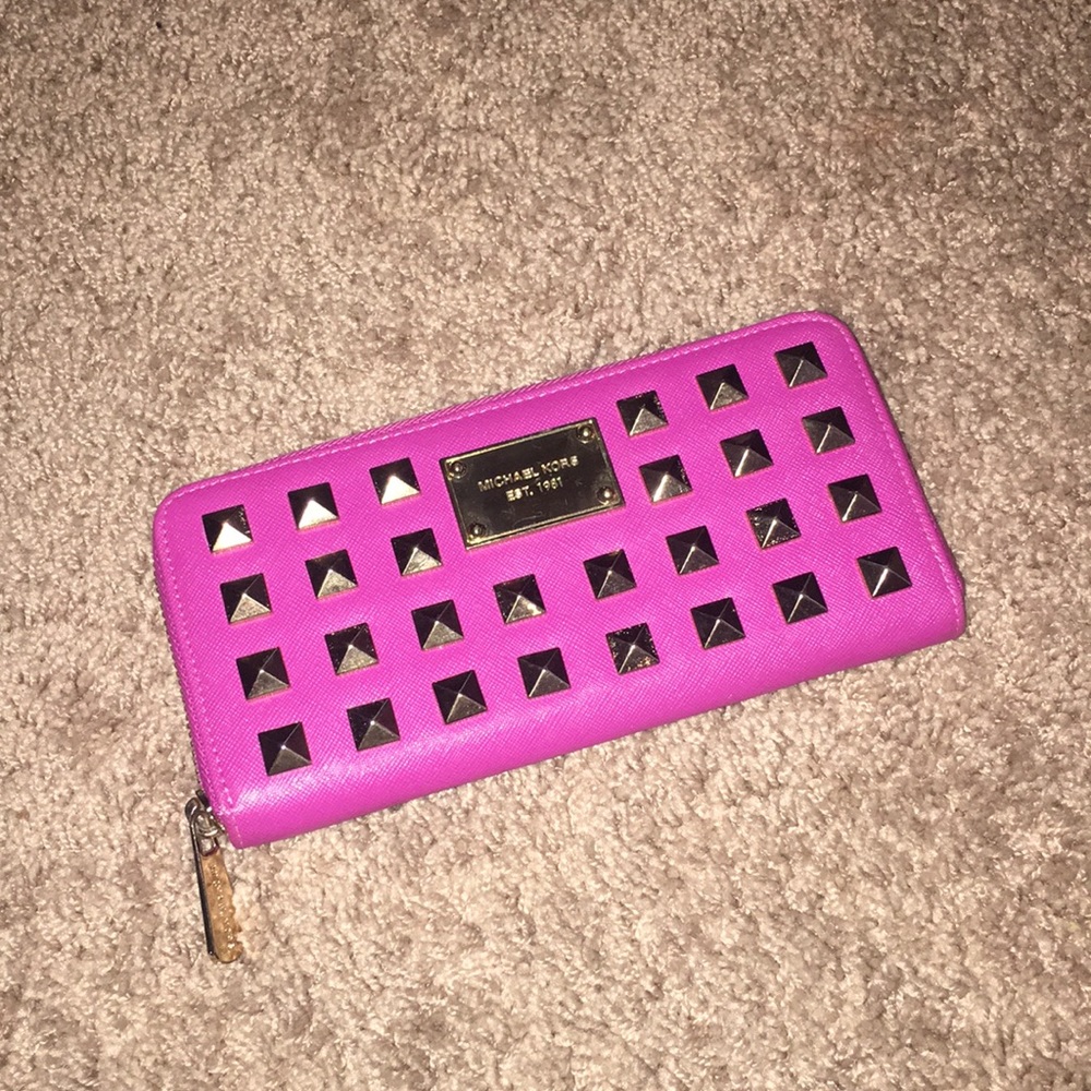 Michael Kors Magenta Studded Large wallet